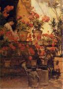 Childe Hassam Geraniums Norge oil painting reproduction